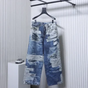 Acne 1981 Floral Trompe-L'œil Wide-Leg Jeans
