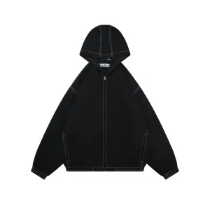 Acne 1996 Letter Print Hooded Jacket