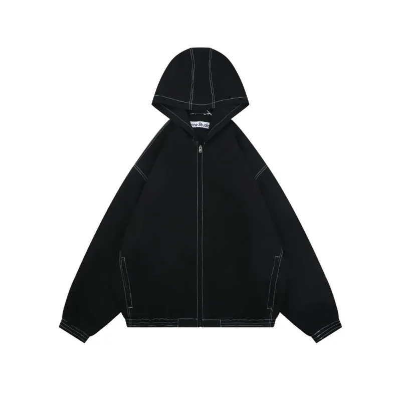 Acne 1996 Letter Print Hooded Jacket