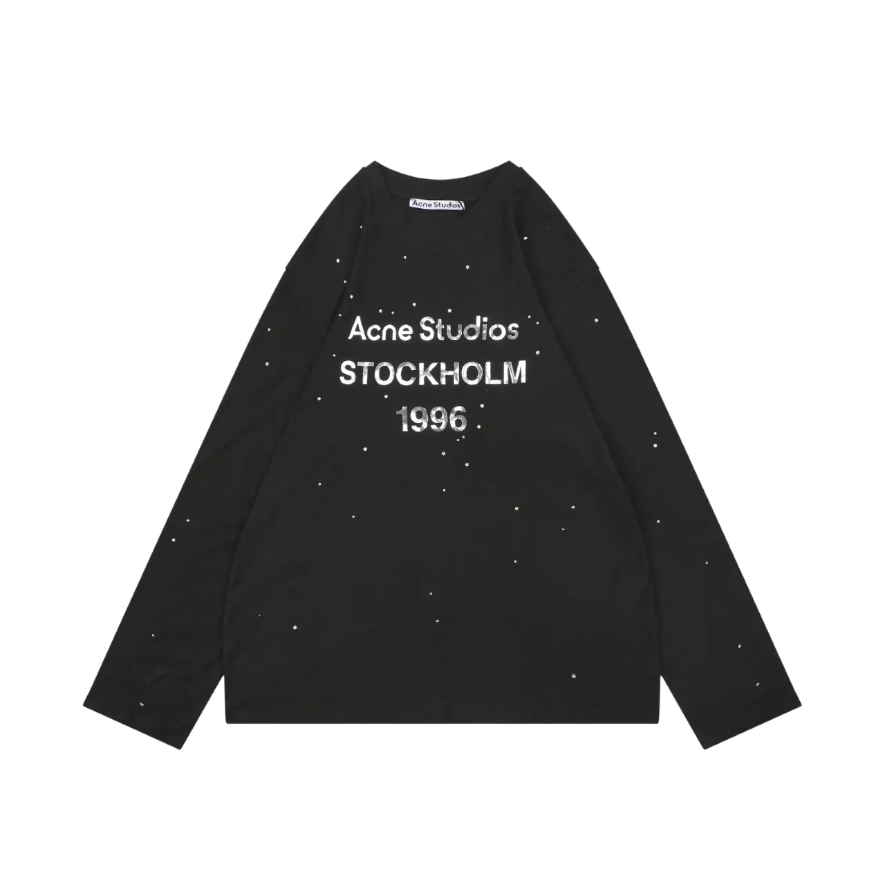Acne 1996 Rhinestone Logo Long Sleeve Shirt