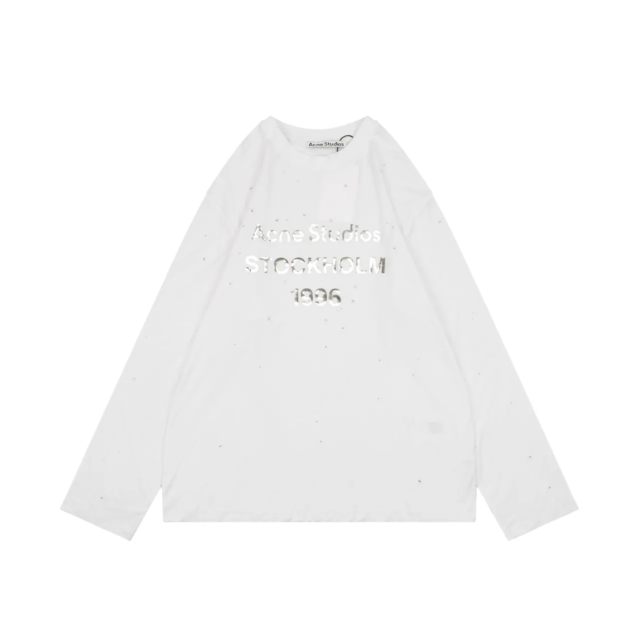Acne 1996 Rhinestone Logo Long Sleeve Shirt