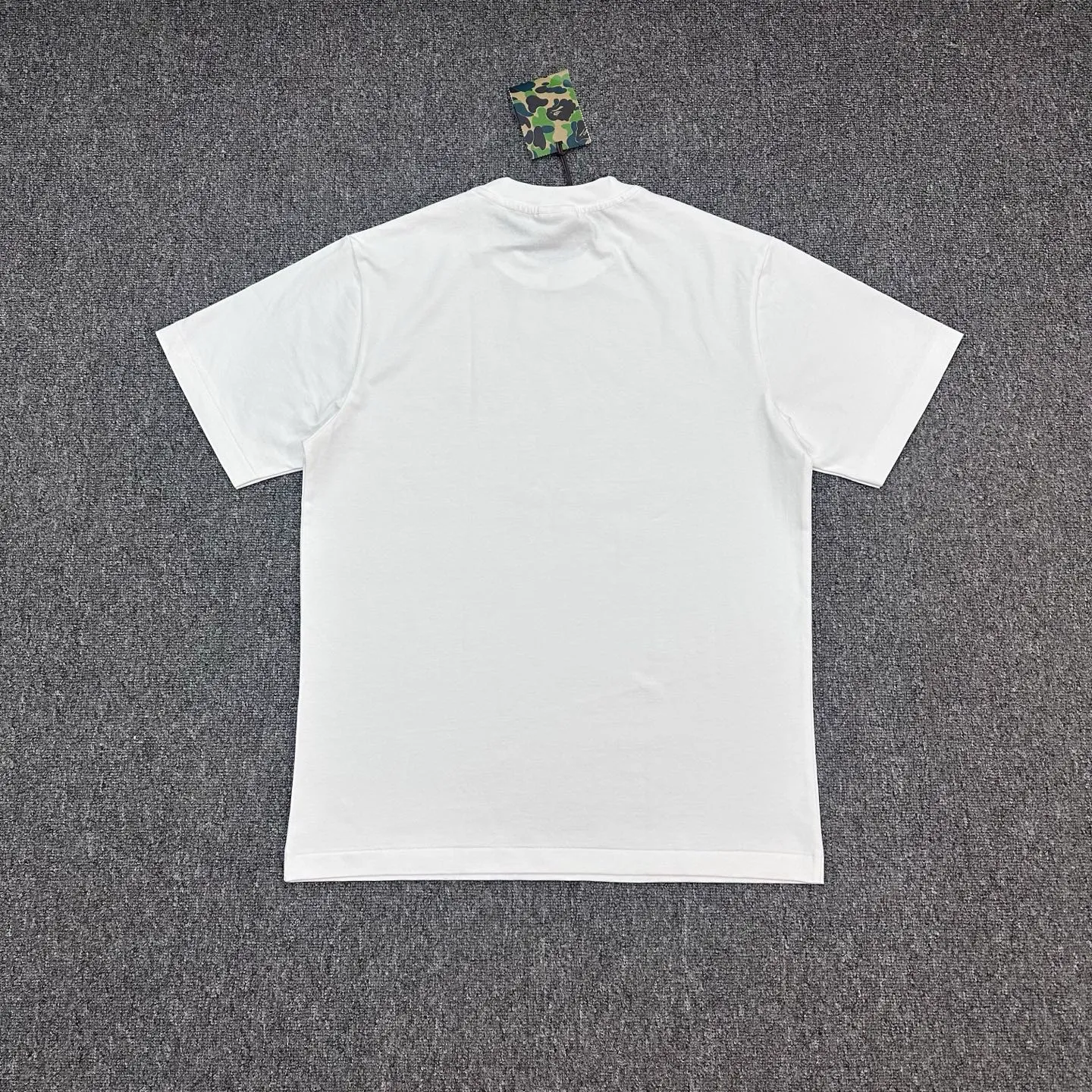 Back View BAPE Ape Head Plaid Logo Crew Neck T-Shirt