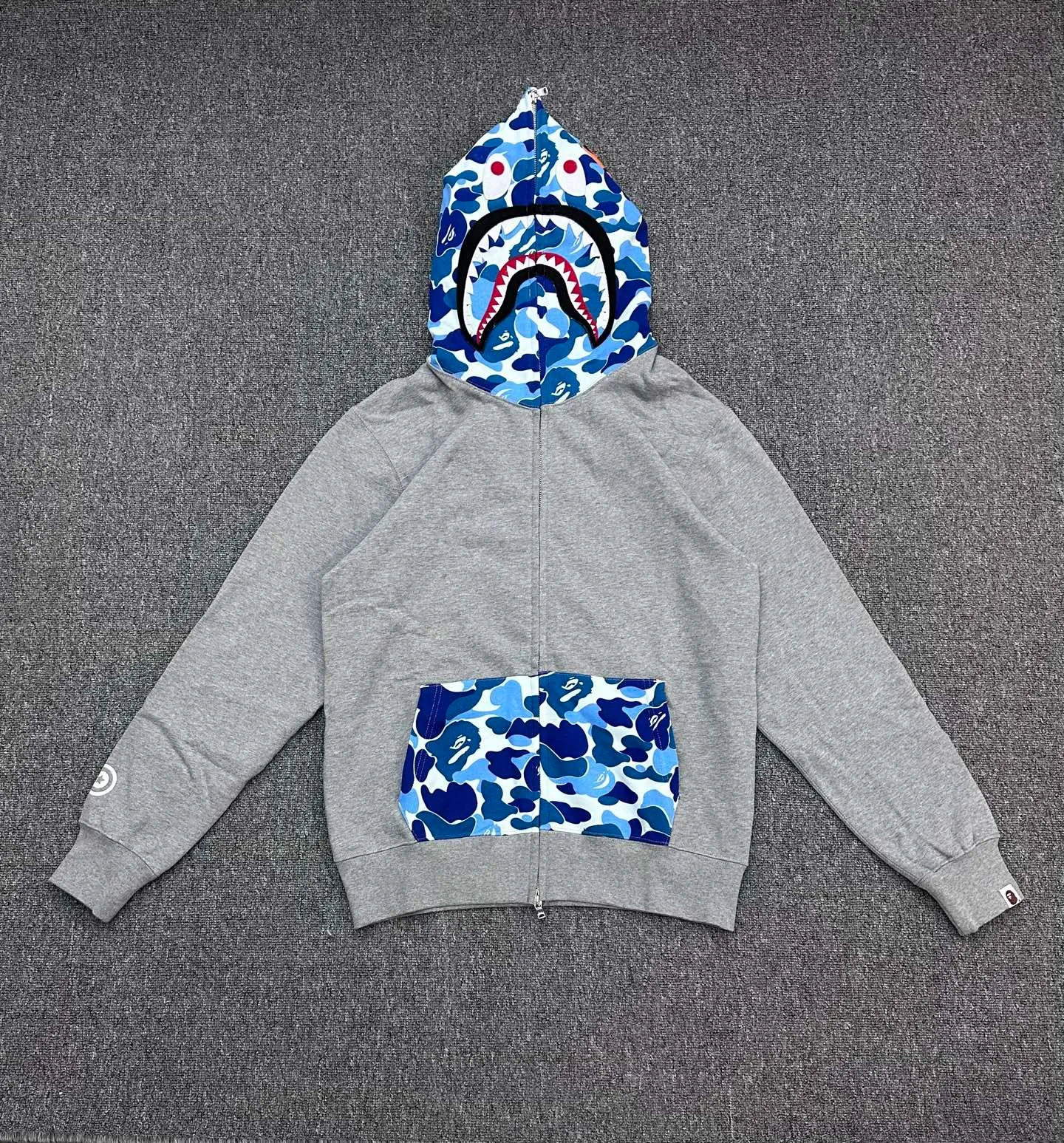 BAPE Camo Patchwork Full-Zip Shark Hoodie