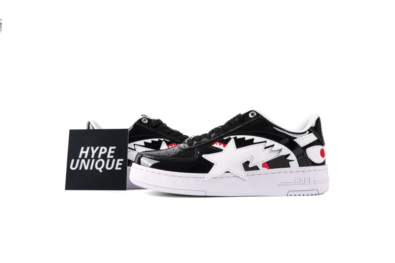 BAPE STA "Black Shark" Patent Leather Sneakers