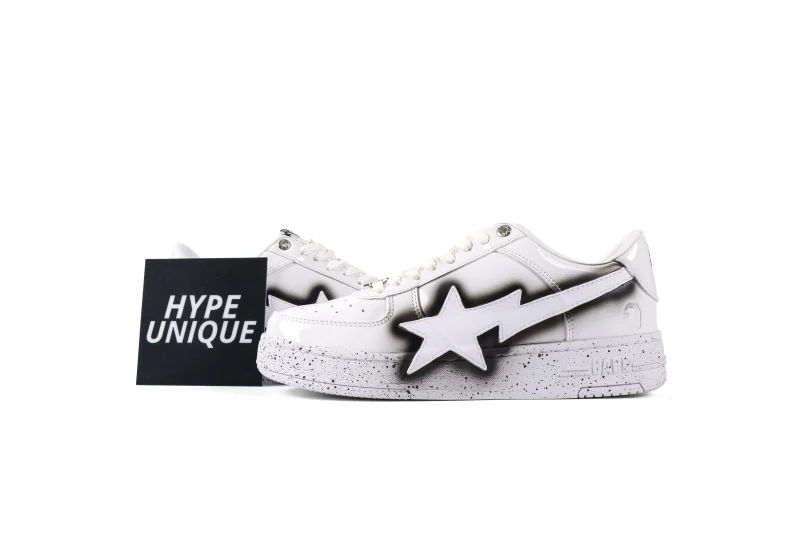 BAPE STA OS #2 "White Black" Graffiti Sneakers