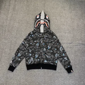 BAPE Space Camo Shark Glow-in-the-Dark Zip-Up Hoodie