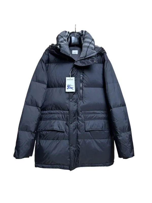 BBR Check Hooded Mid-Length Down Jacket