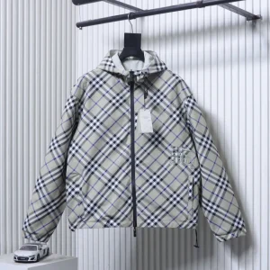 BBR Check Horse Appliqué Reversible Hooded Jacket