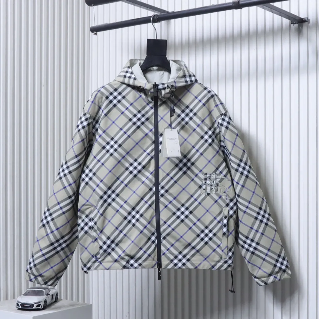 BBR Check Horse Appliqué Reversible Hooded Jacket