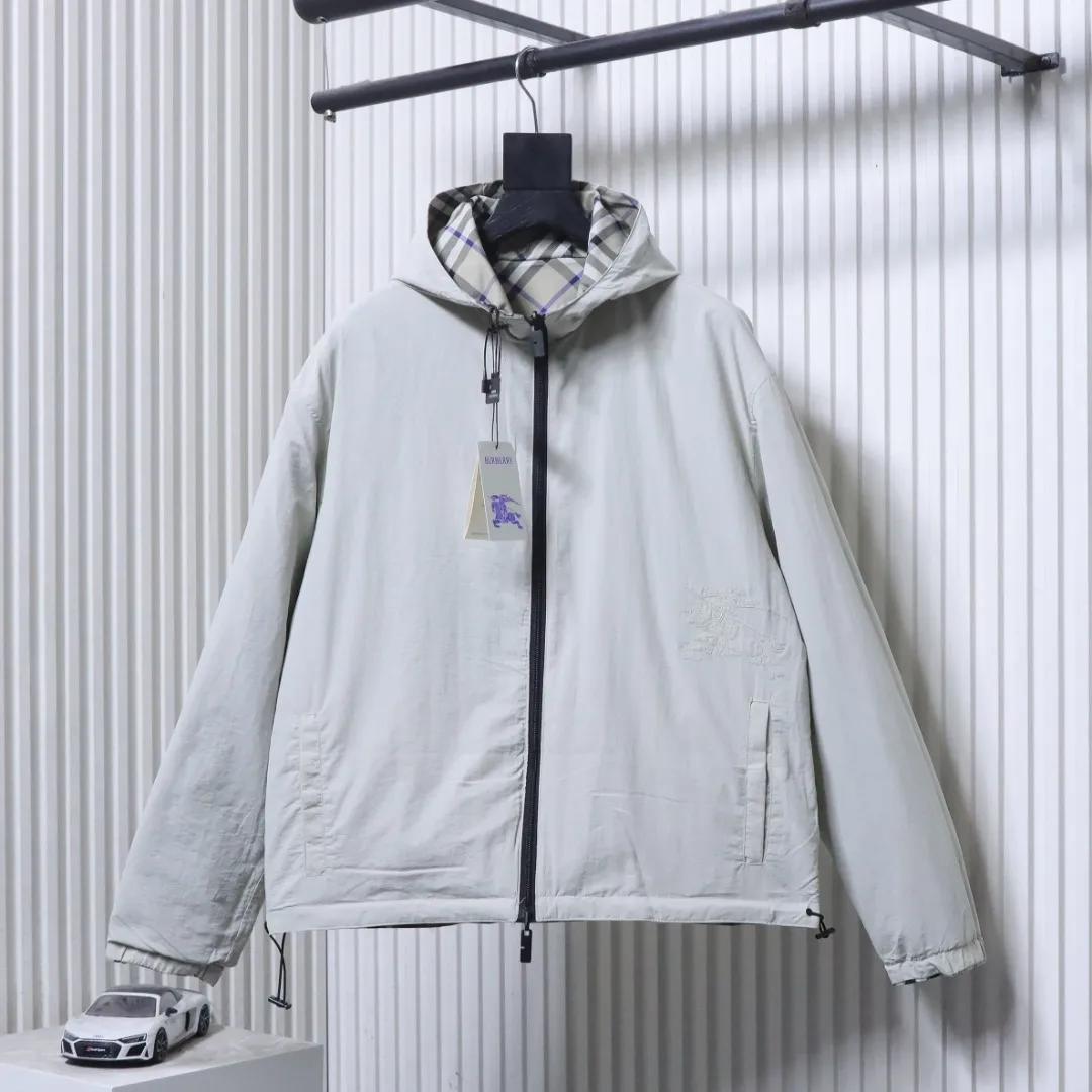 Reversible BBR Check Horse Appliqué Reversible Hooded Jacket