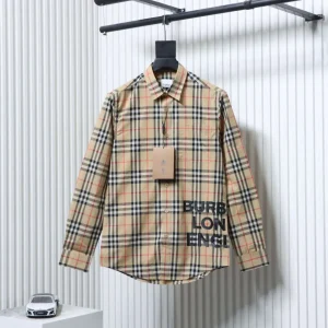 BBR Check Logo Print Long Sleeve Shirt