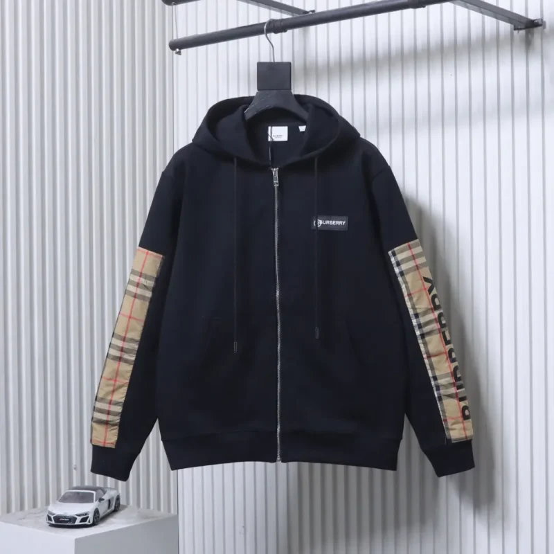 BBR Check Panel Zip-Up Hooded Jacket