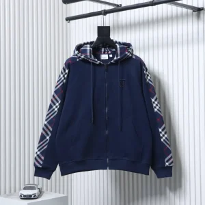 BBR Check Patchwork Embroidered Zip-Up Hoodie