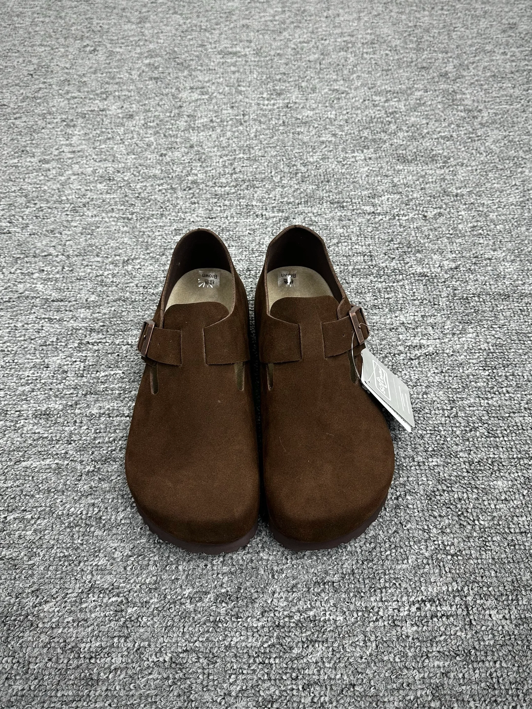 BK London Carafe Brown Suede Closed-Toe Shoes Front View