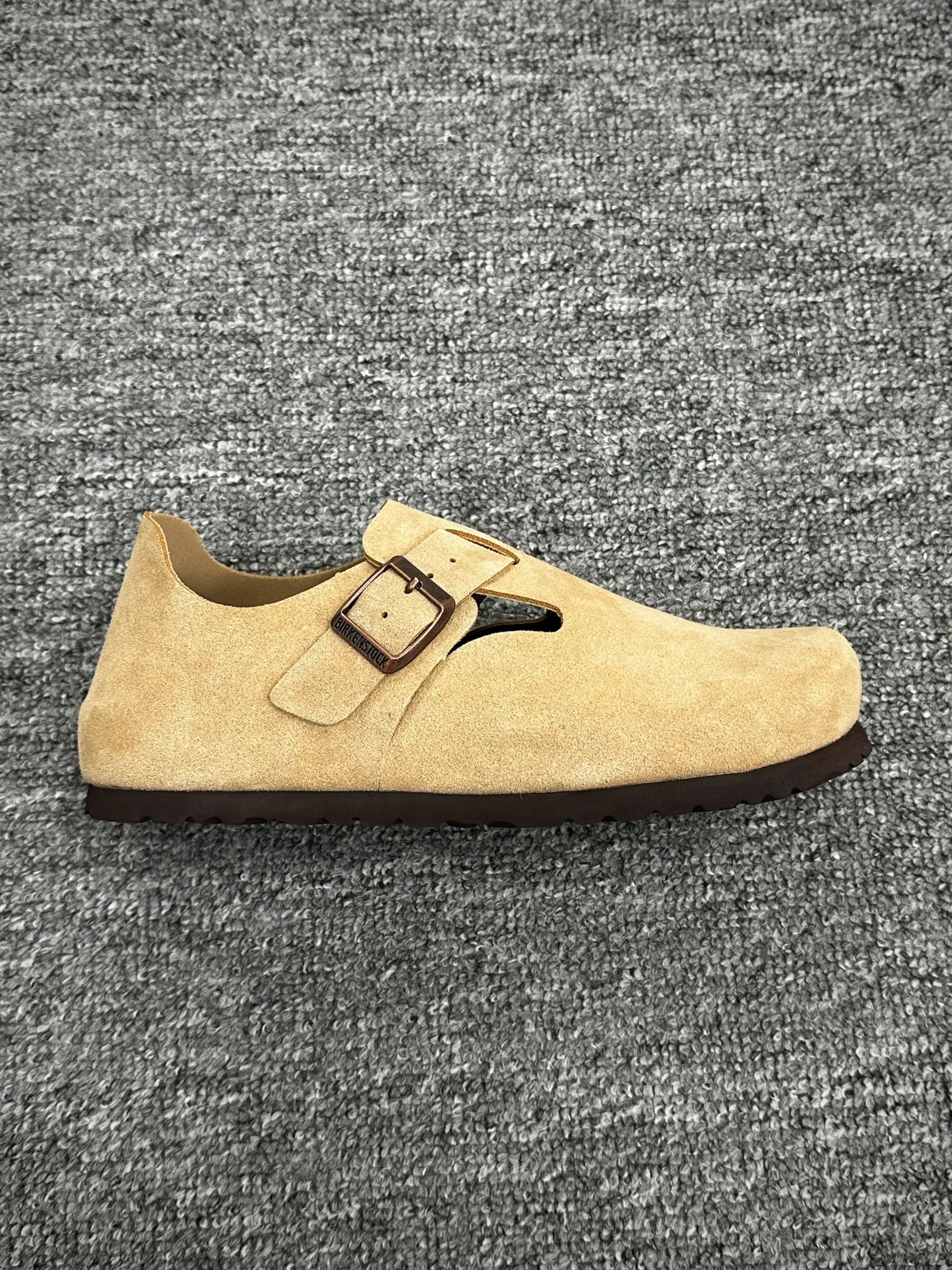 BK London Taupe Suede Closed-Toe Shoes Right Side View