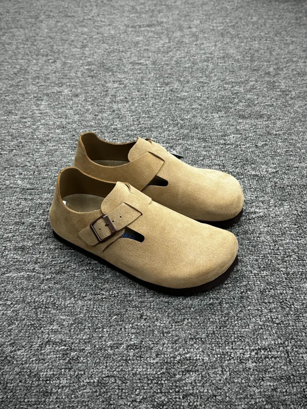 BK London "Taupe" Suede Closed-Toe Shoes