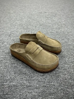 BK Naples Wrapped Camel Suede Loafer Clogs Angeled View