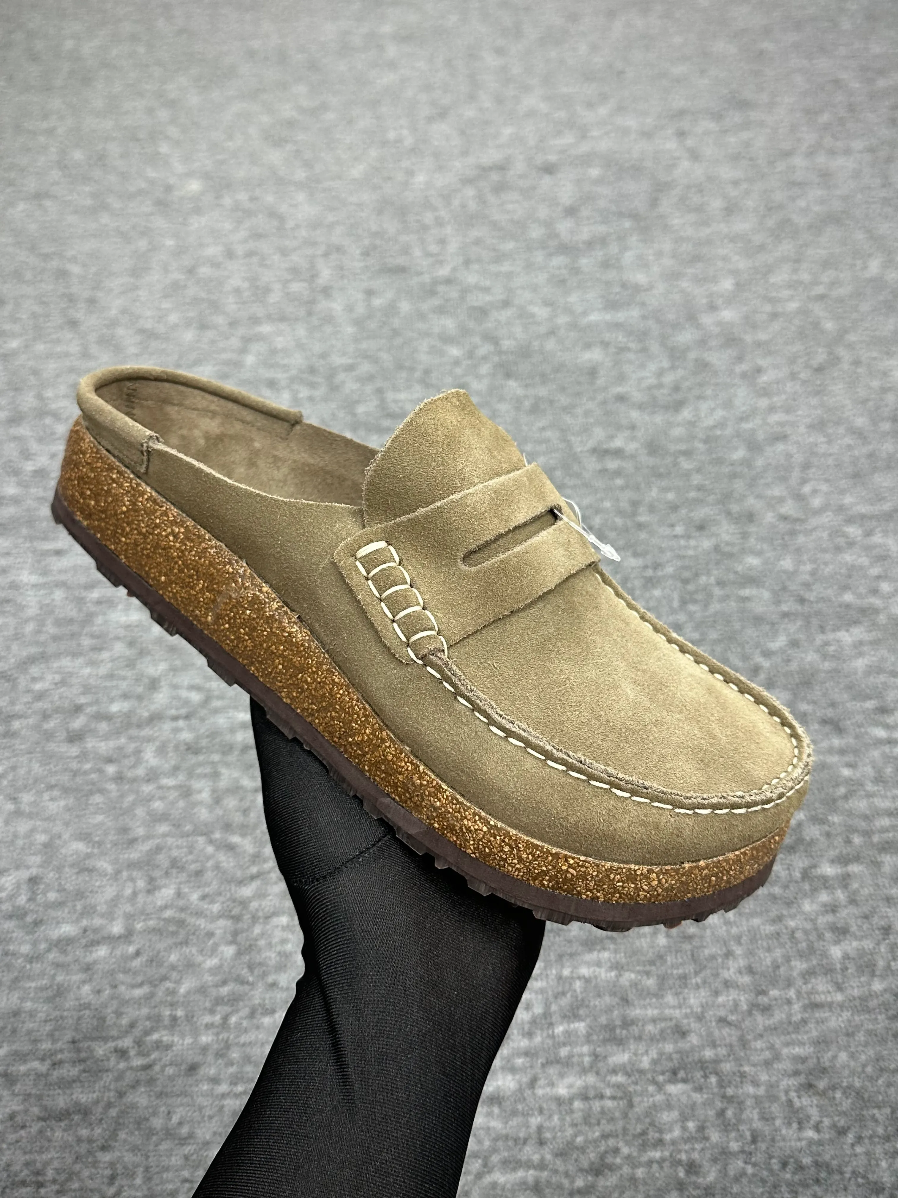 BK Naples Wrapped Camel Suede Loafer Clogs Angeled View