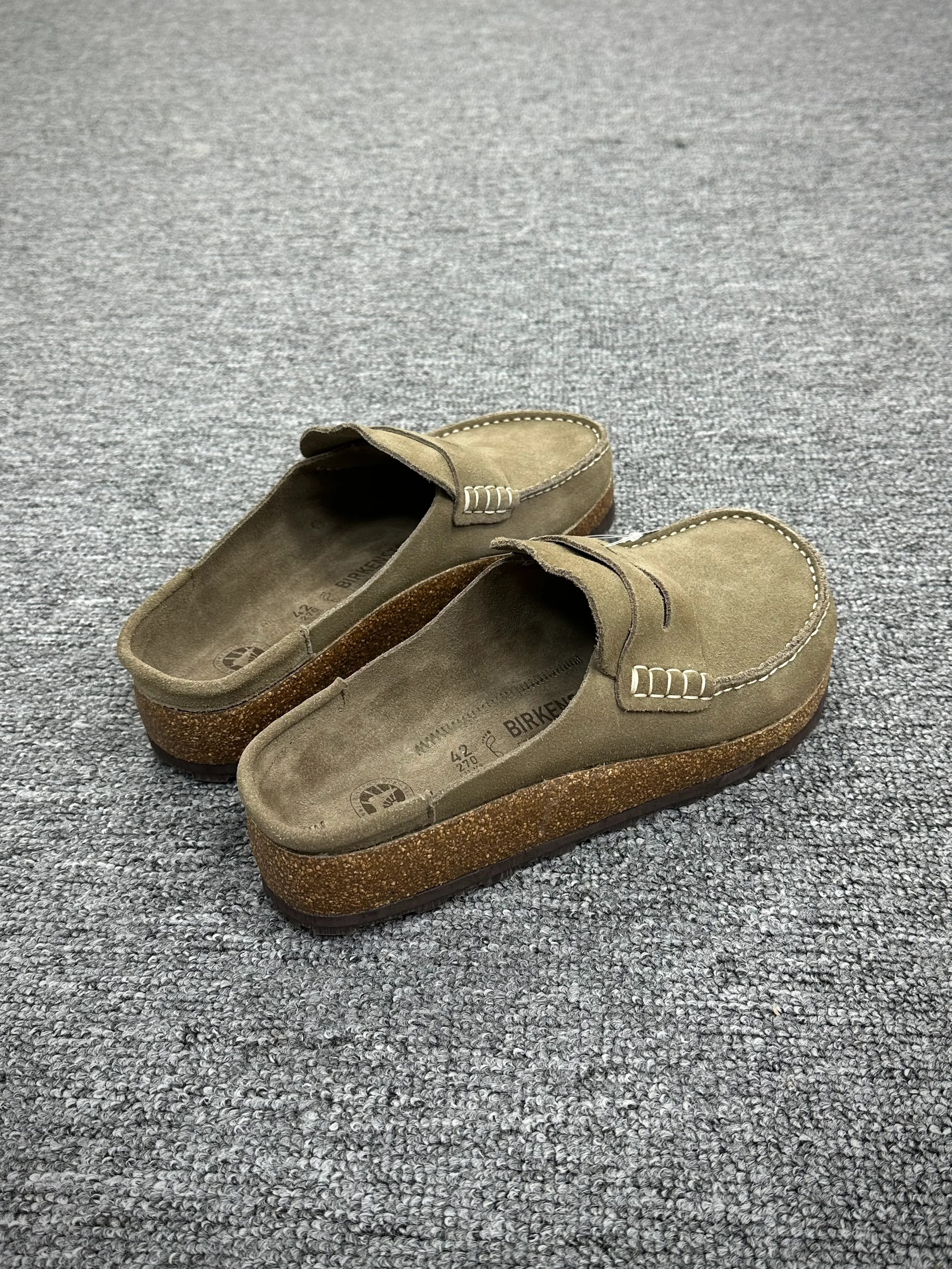 BK Naples Wrapped Camel Suede Loafer Clogs Angeled View