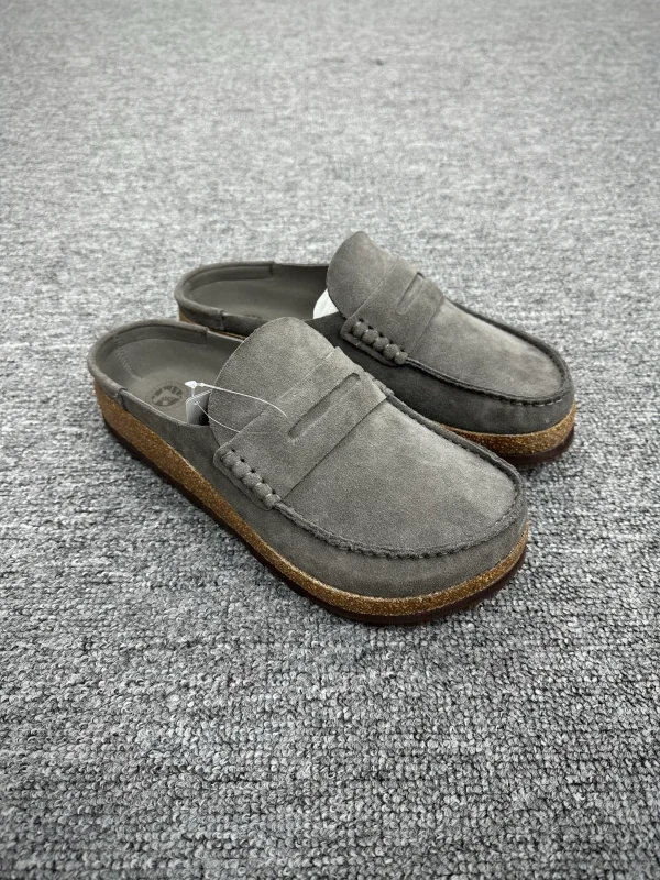BK Naples Wrapped "Concrete Gray" Suede Loafer Clogs