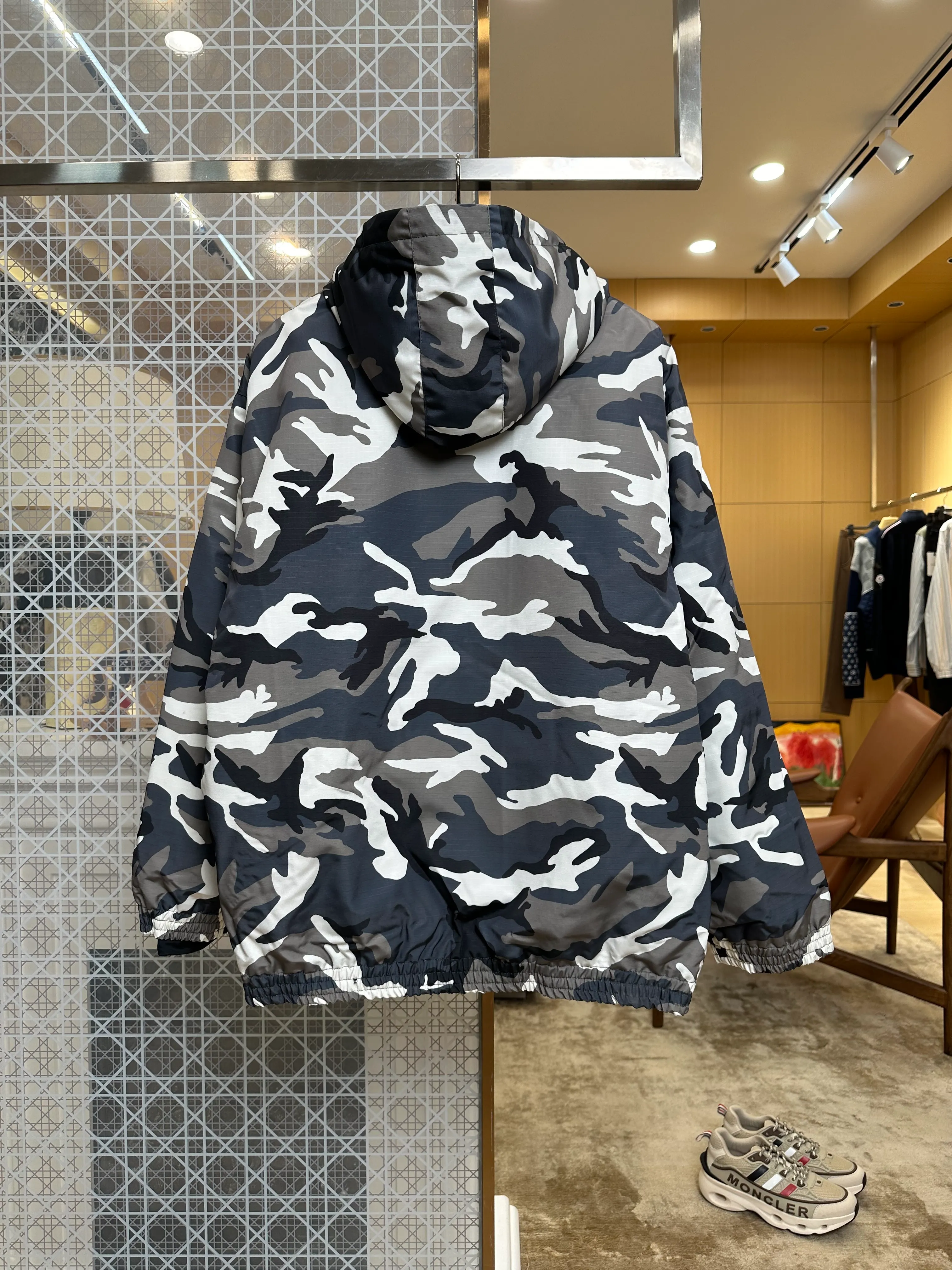 Back View BLCG 3M Camouflage Quilted Hooded Ski Jacket