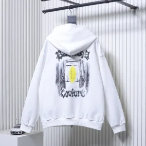 Back View BLCG Art Stage Distressed Zip-Up Hoodie