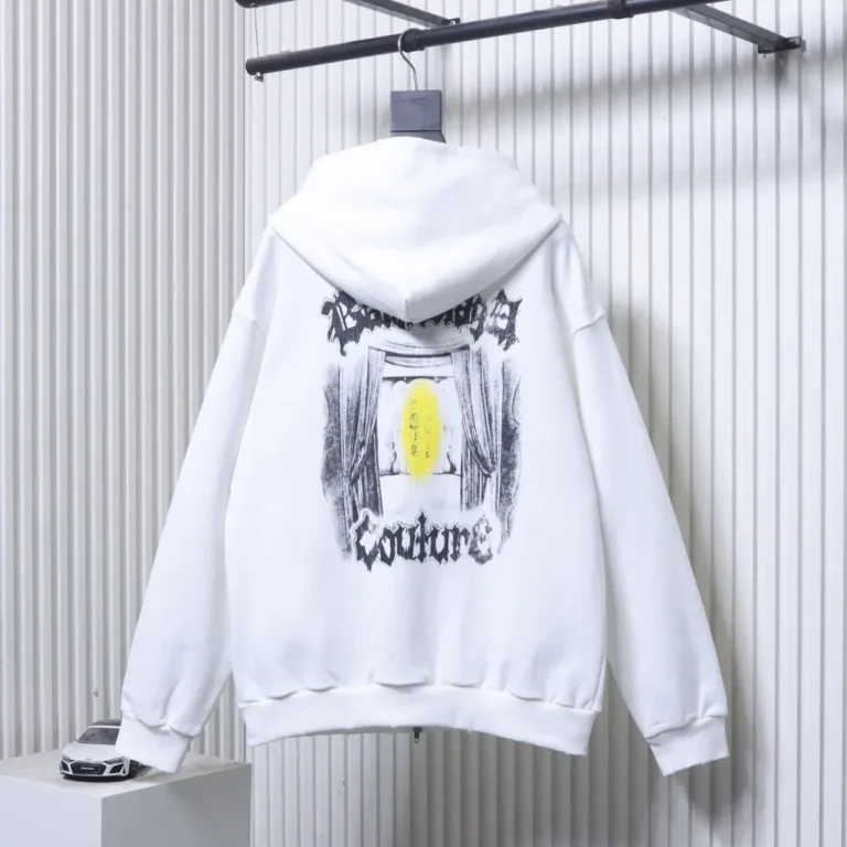 Back View BLCG Art Stage Distressed Zip-Up Hoodie
