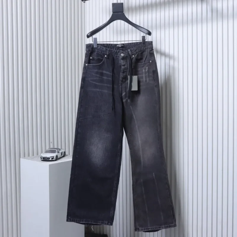 BLCG Asymmetric Patchwork Wide-Leg Denim Jeans