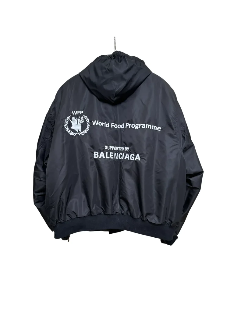 Back View BLCG x WFP Black Functional Hooded Flight Jacket