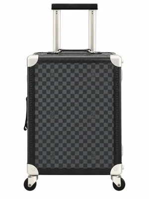 Black Damier Rolling Trunk Suitcase