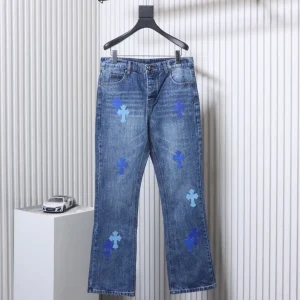 CH Dark Blue Cross Patch Slightly Flared Jeans