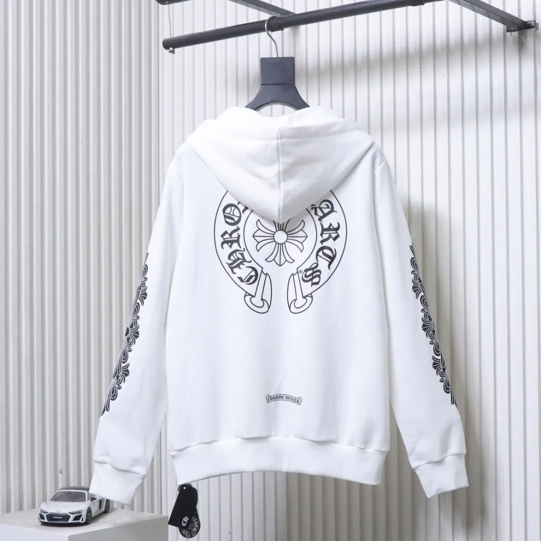 Back View CH Kirin Arm Print Zip-Up Hoodie