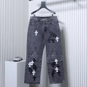 CH L-Edition Flame Cross Patchwork Jeans