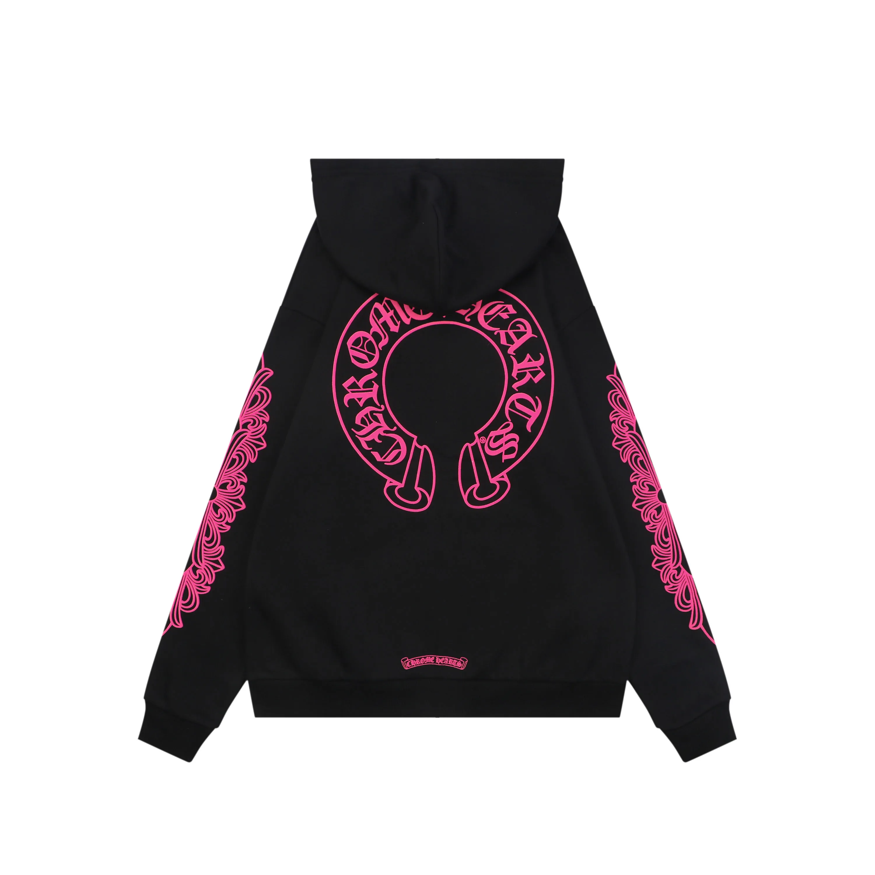 Back View CH Sanskrit Scroll Cross Zip-Up Hoodie