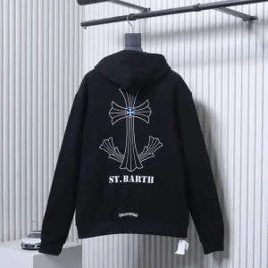 Back View CH St. Barth Cross Print Hoodie