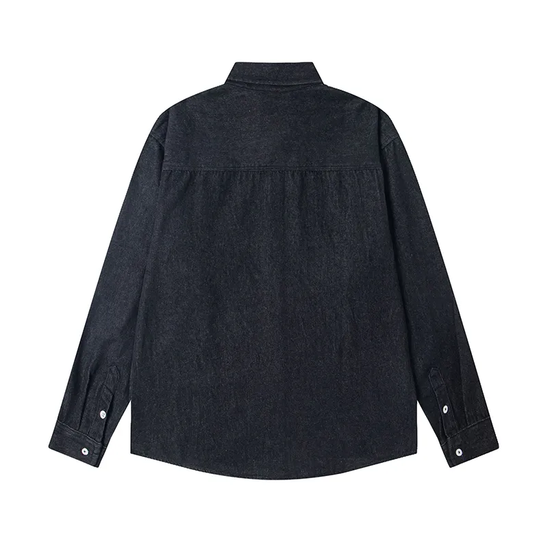 Back ViewCarhartt WIP Double Pocket Washed Denim Workwear Shirt