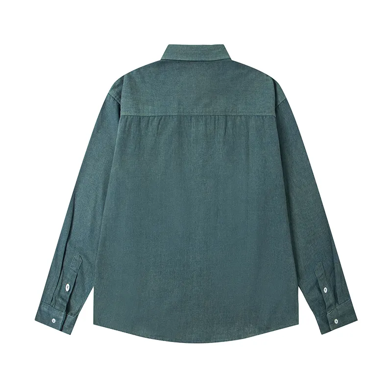 Back ViewCarhartt WIP Double Pocket Washed Denim Workwear Shirt