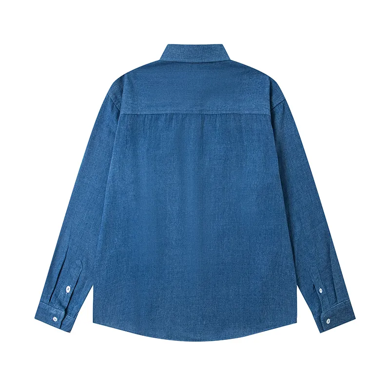 Back ViewCarhartt WIP Double Pocket Washed Denim Workwear Shirt