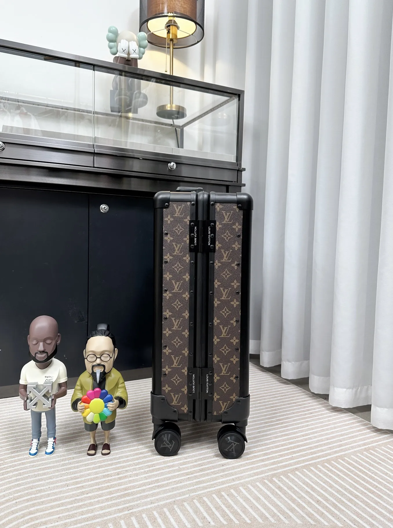 Classic monogram luggage side view