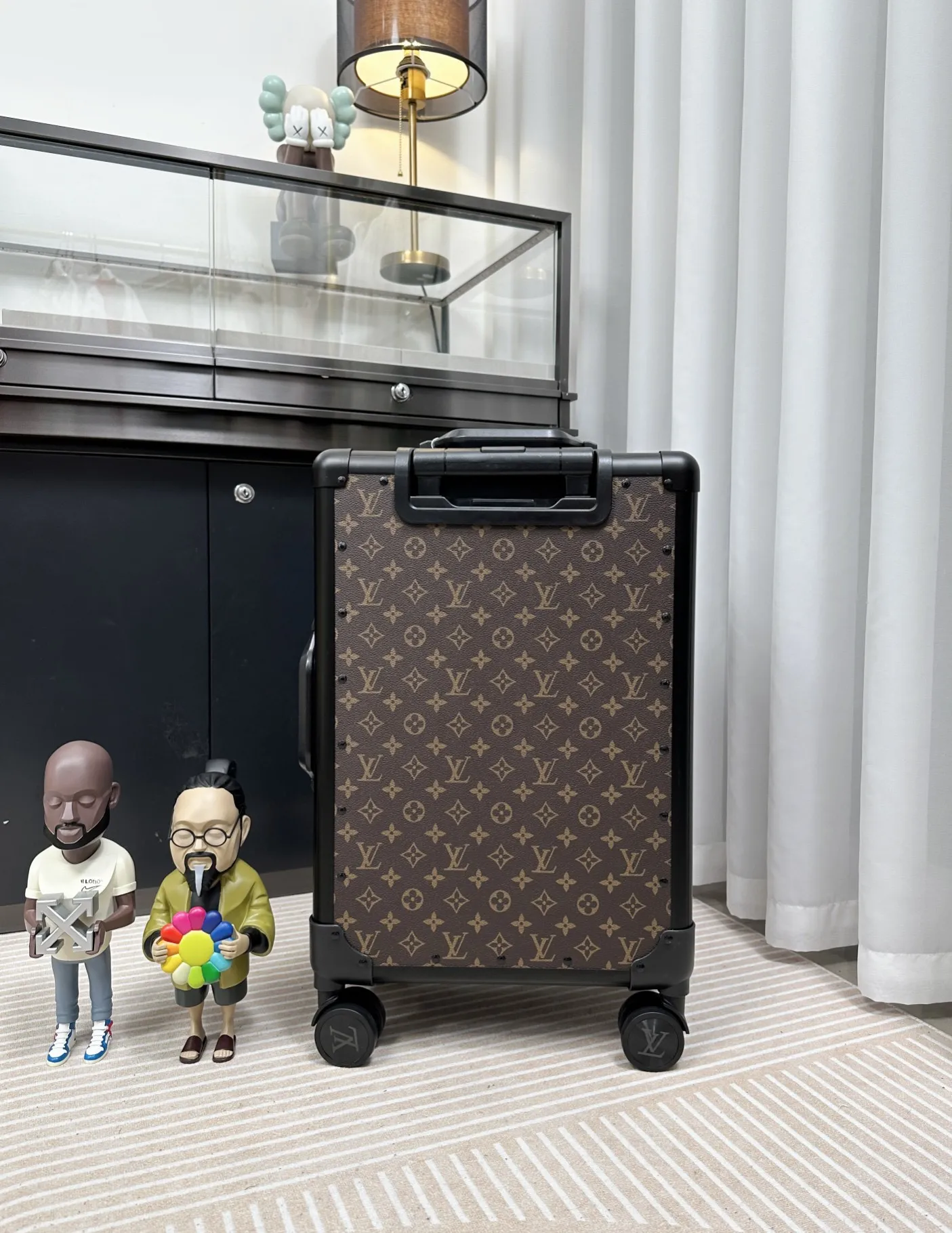Classic monogram rolling luggage back view