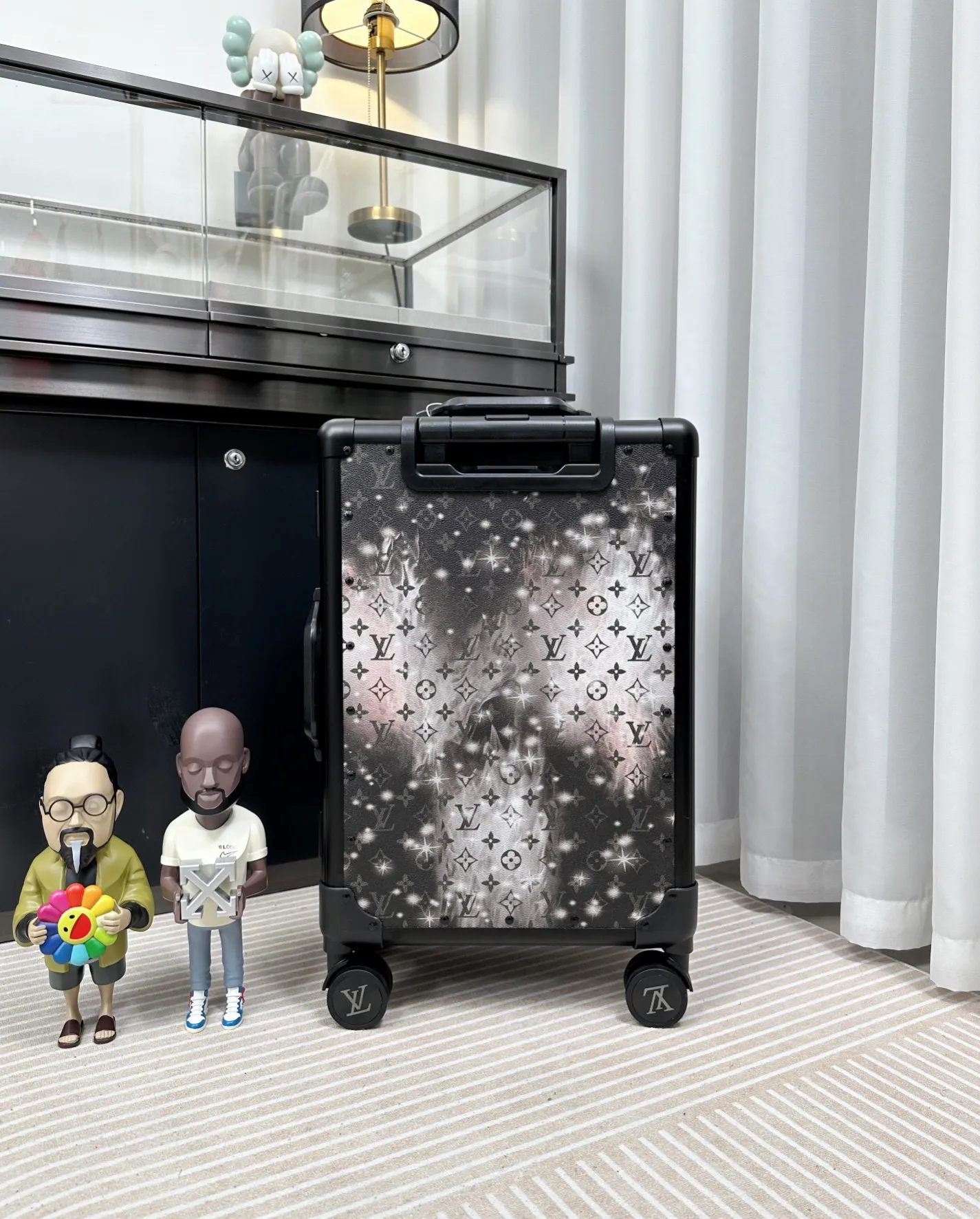 Galaxy monogram rolling travel luggage front view