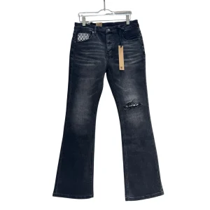 Ksubi Heavy Washed Ripped Flared Jeans Front View