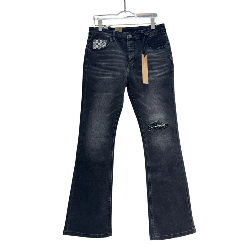 Ksubi Heavy Washed Ripped Flared Jeans