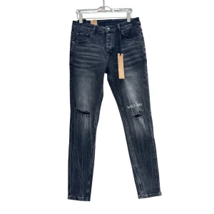 Ksubi Heavy Washed Ripped Lettering Slim Fit Jeans Front View