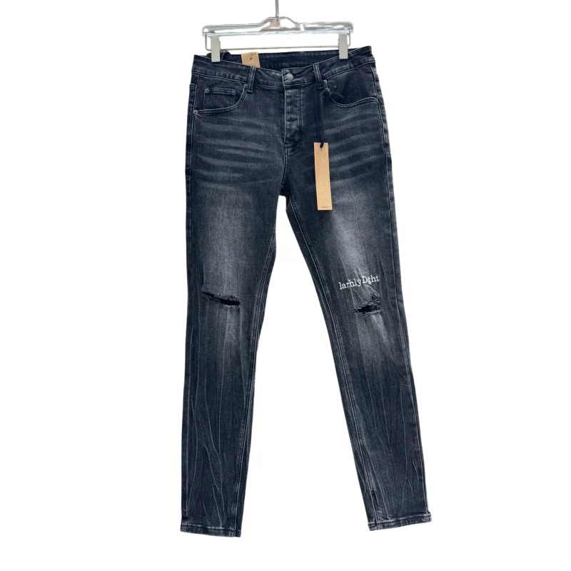 Ksubi Heavy Washed Ripped Lettering Slim Fit Jeans