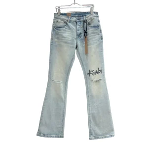 Ksubi Ripped Logo Flare Jeans