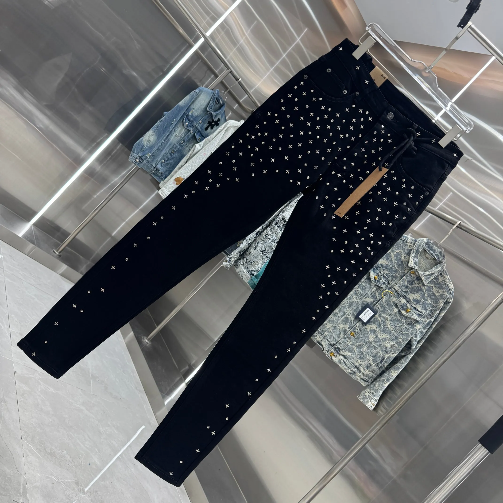 Ksubi Studded Cross Slim Fit Jeans Angeled View