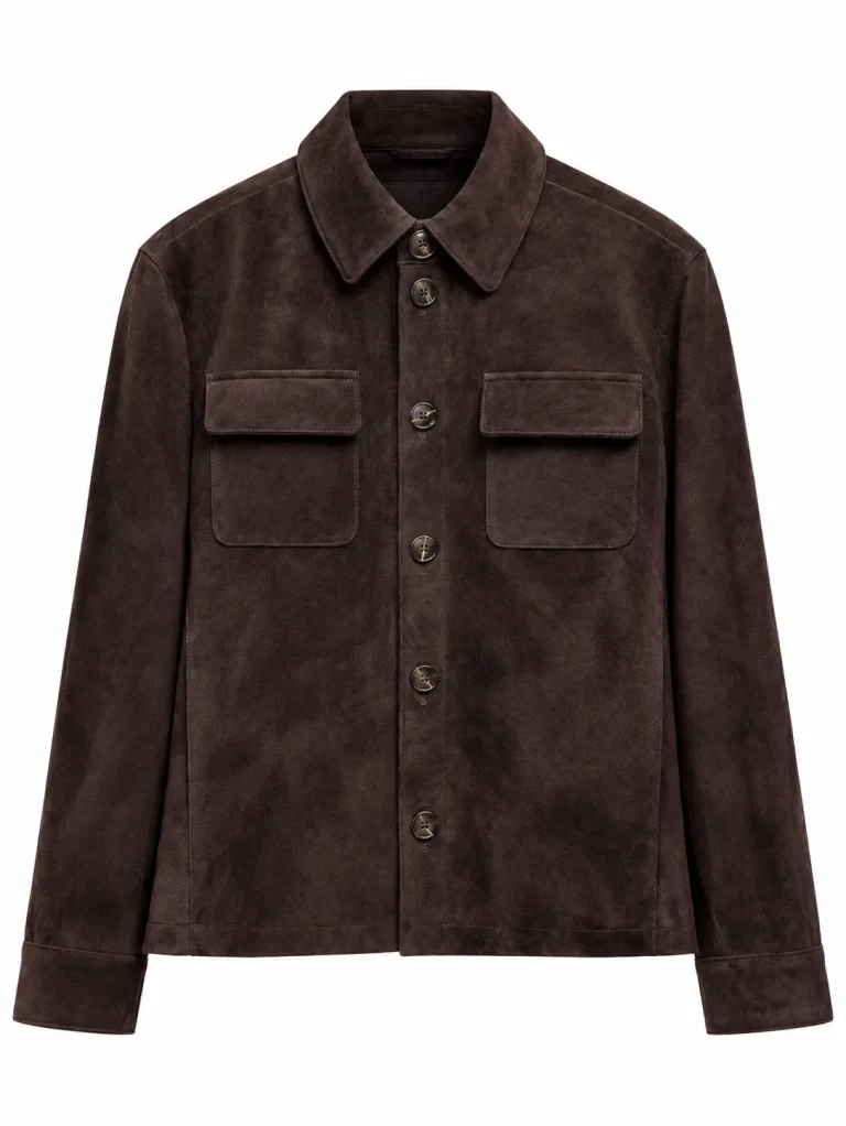 LP Dark Brown Suede Lambskin Shirt Jacket