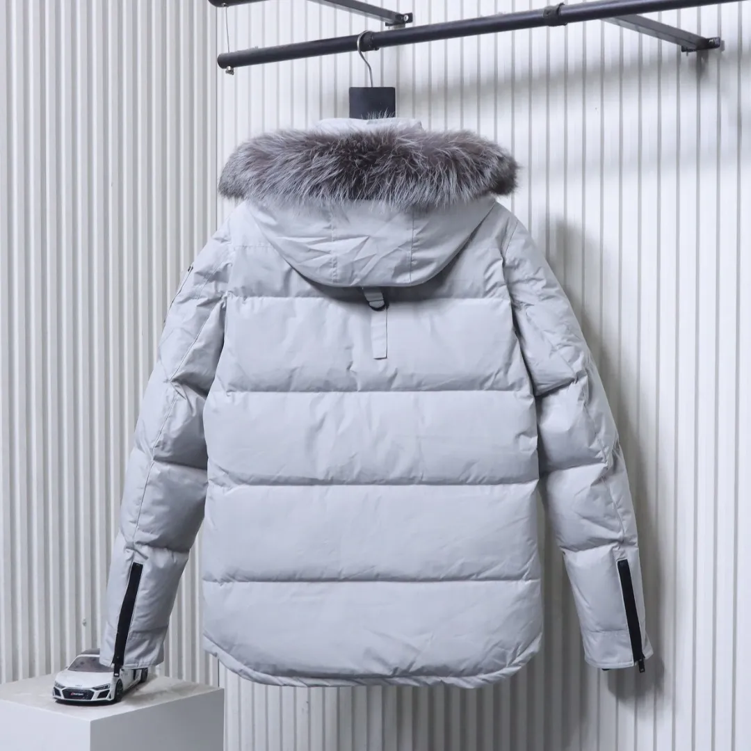 Back View M.K. Fox Fur Hooded Down Jacket
