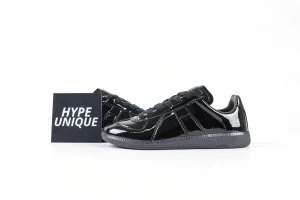 MM Replica Patent Leather Sneakers Black Side Profile